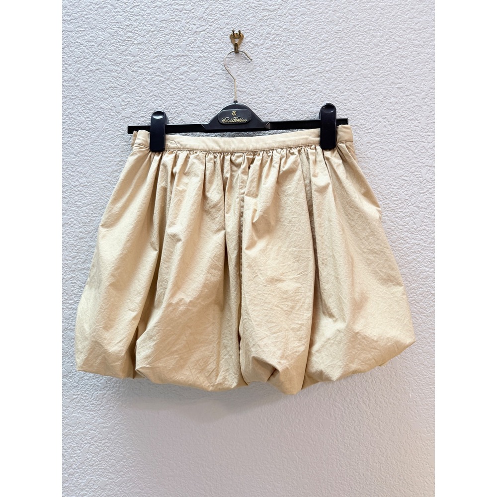 J. Crew Sz 4 Mini Bubble-Hem Skirt in Cotton Poplin in tan $98 - Picture 3 of 10